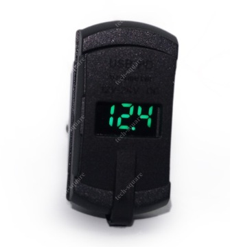 Gniazdo montażowe USB QC3.0 18W + PD 36W 12-24V Woltomierz
