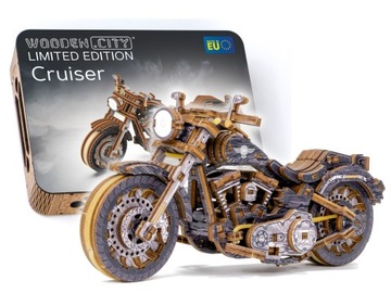Wooden.City Drewniany Model 3D Motocykl Cruiser