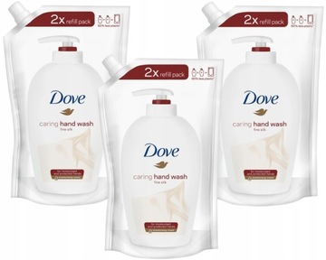 Dove Caring Fine Silk Mydło Płynie Zapas 3 x 500ml
