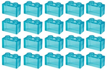 LEGO cegła 1x2 transparent light blue 20 szt. 3004 3065 35743