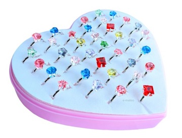 ЮВЕЛИРНЫЕ КОЛЬЦА ДЛЯ ДЕВОЧЕК набор 36 шт.