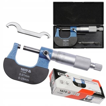 YATO PRECYZYJNY MIKROMETR ZEWNĘTRZNY NONIUSZOWY 0-25mm YT-72300 + ETUI