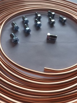 RURKA HAMULCOWA 4,76x0.9mm -10 metrów + 10 szt końcówek do przewodu 10x1