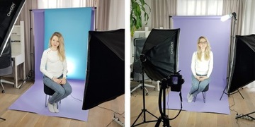 2x СТУДИЙНЫЕ ЛАМПЫ SOFTBOX 40x40 см, 650 Вт, непрерывный, St.