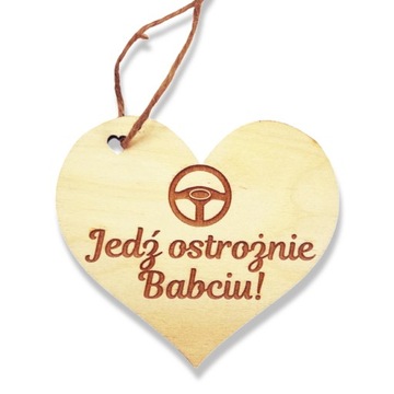 Zawieszka Serce do samochodu Dzień Babci Dziadka