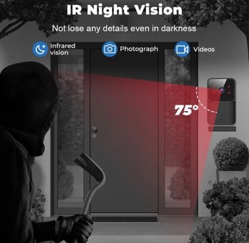 Беспроводной черный Wi-Fi дверной звонок и дверная камера Уличная камера Tuya