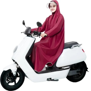Sleeved battery car bicycle poncho large hat brim men and women single and