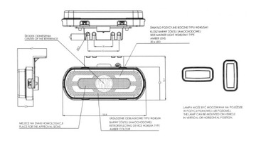 ОРАНЖЕВЫЙ ГАБАРИТНЫЙ ФОНАРЬ 12-24В LED WAŚ 1598