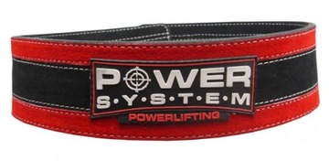 POWER-SYSTEM pas treningowy stronglift z klamrą czerwony S/M
