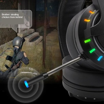 ИГРОВЫЕ НАУШНИКИ RGB LED МИКРОФОН РАЗЪЕМ USB