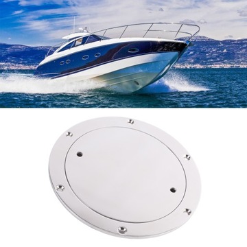 Смотровой люк на круглой палубе лодки, крышка порта доступа к морю UY