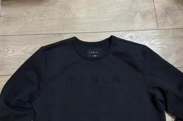 TESLA BLUZA CZARNA CREWNECK BIG LOGO CZARNA XL