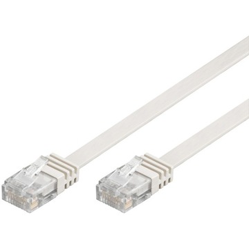 Kabel LAN Patchcord CAT 6 U/UTP PŁASKI biały 7m