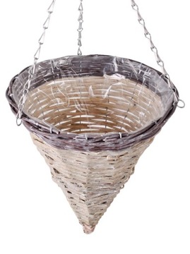 ПЛЕТЕНАЯ ПОДВЕСНАЯ КОРЗИНА ДЛЯ ЦВЕТОВ 28х28х32/68 см