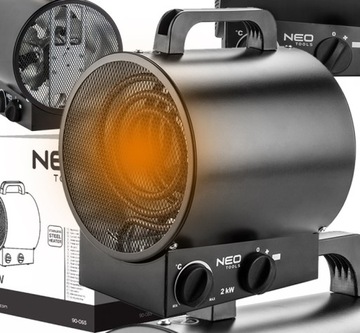 NAGRZEWNICA ELEKTRYCZNA 2KW PRZEMYSŁOWA GRZEJNIK FARELKA TERMOSTAT NEO