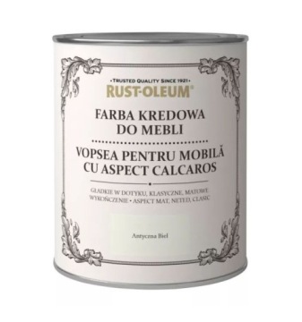 FARBA KREDOWA DO MEBLI MATOWA RUSTOLEUM BIAŁY 125ML ANTYCZNA BIEL