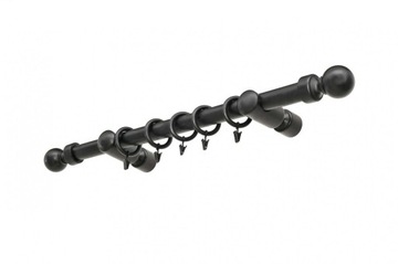 KARNISZ DREWNIANY 35 mm pojedynczy czarny 140 cm