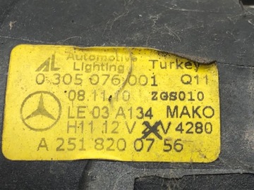 HALOGEN LEVÝ PŘEDNÍ MERCEDES W204 A2518200756 KOMBI 07-15