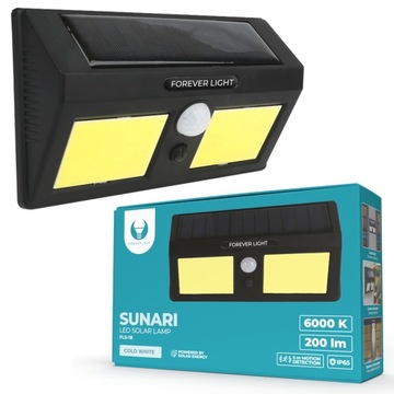Halogen lampa solarna z czujnikiem nad drzwi garaż