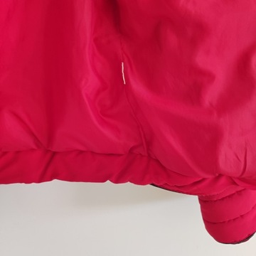 40 ZARA kurtka pikowana red ocieplana kaptur puchowa minimalizm czerwień