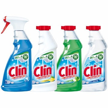Clin Płyn do okien i szyb Świeży Usuwa brud 4x0,5l