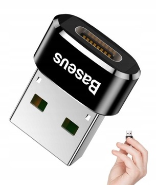 ADAPTER PRZEJŚCIÓWKA OTG USB-C TYP-C na USB-A 3A BASEUS do 480 Mbps