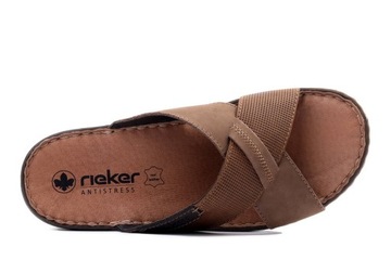 Klapki męskie RIEKER 21088-25 brown r43