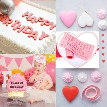 СИЛИКОНОВАЯ ФОРМА ШОКОЛАДНЫЕ ЦИФРЫ ТОРТ БУКВЫ С ДНЕМ РОЖДЕНИЯ 702