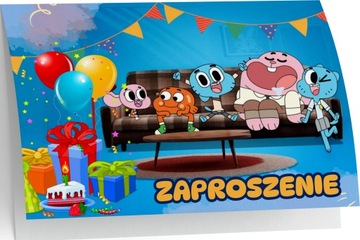 ZAPROSZENIE GUMBALL ZAPROSZANIA BAJKI 20x15 cm
