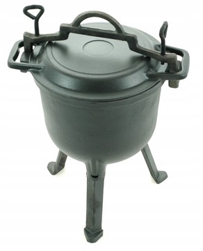 KOCIOŁEK EMALIOWANY 8L Pokrywa 2w1 PATELNIA Grill