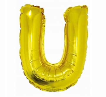 Balon foliowy Litera U, złota, 35 cm.
