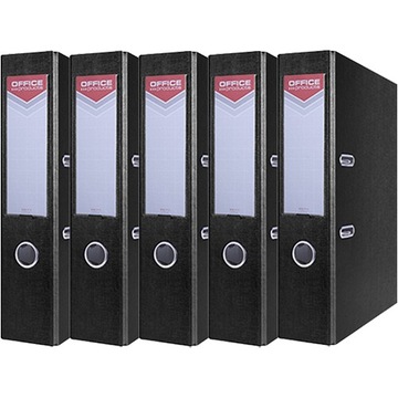 SEGREGATOR A4/75mm OFFICE PRODUCTS Z DŹWIGNIĄ PP CZARNY 5 SZTUK