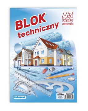 BLOK TECHNICZNY SZKOLNY BIAŁY A3 10 KARTEK