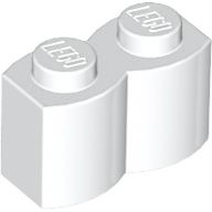 10 szt LEGO 30136 white Brick 1 x 2 Log Profile
