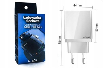 KOSTKA DO SZYBKIEGO ŁADOWANIA MOCNY KRÓTKI PRZEWÓD W OPLOCIE USB-C /USB-C