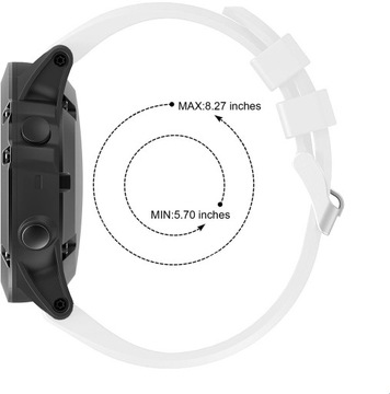 BIAŁY Silikonowy Pasek Garmin FENIX 5X PLUS Quick