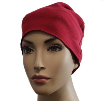 ШАПКА-БИНИ, универсальная, хлопок, бордовая.