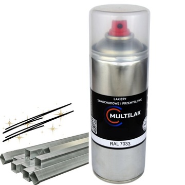Lakier farba w sprayu do aluminium RAL 7033 Półmat