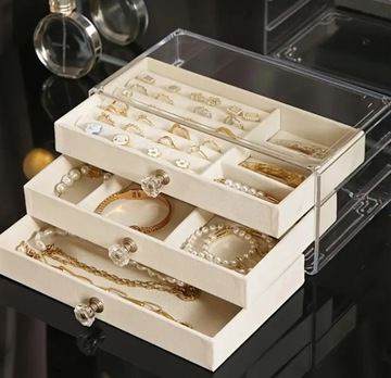 Damska Szkatułka kuferek na biżuterię organizer pudełeczko futerał pojemny