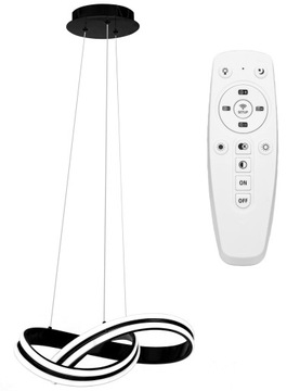 Lampa APP817 sufitowa LED żyrandol czarna + pilot