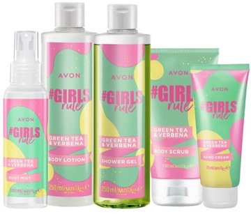 AVON Zestaw Girls Rule nastolatek Werbena balsam żel krem mgiełka peeling