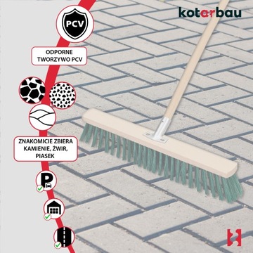 ЩЕТКА ДЛЯ ВЕНИКА 500 ММ ЩЕТКА УЛИЧНАЯ ПВХ С ДЕРЕВЯННОЙ РУЧКОЙ