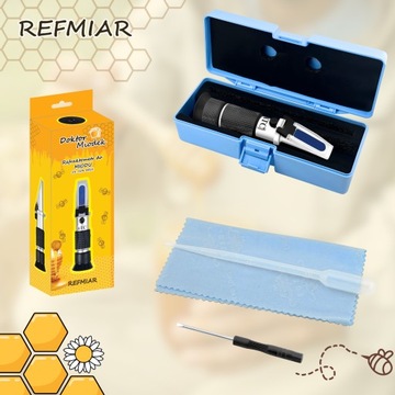 REFRAKTOMETR DO MIODU CUKROMIERZ WODA ATC TESTER BRIX ZAWARTOŚĆ KALIBRACJA