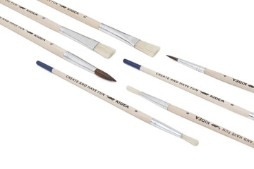 KIDEA ШКОЛЬНЫЕ ЩЕТКИ 6 шт. НАБОР ПЛОСКИЕ КРУГЛЫЕ