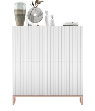 Komoda RTV Glamour Szafka RTV Glamour Biały 112 cm