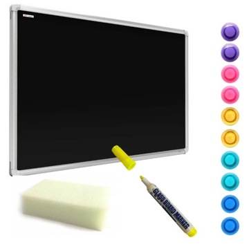 Магнитная доска для мела черного цвета 60х40, алюминиевая рама + подарки