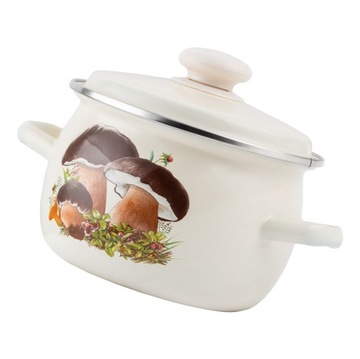 НАБОР ИЗ 4 ЭМАЛЬНЫХ ГОРШКОВ С ГРИБАМИ НАБОР 8 ЭЛЬНЫХ ГОРШКОВ + КРЫШКИ ДЛЯ КРЕМА