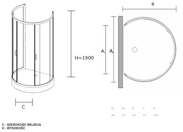 ДУШЕВАЯ КАБИНА 80х100х205, ЧЕРНАЯ