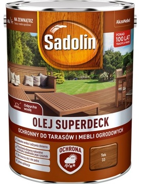 SADOLIN SUPERDECK - масло для дерева, тик + ЩЕТКА 5л