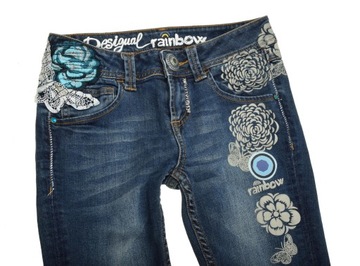 DESIGUAL * JEANSOWE SPODNIE RAINBOW 24